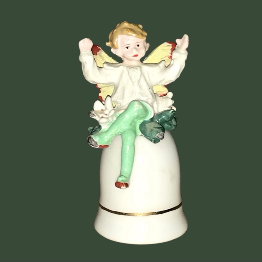 Vintage Decorative Charming Fairy Porcelain Thimble